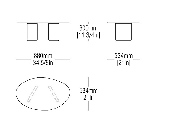 Table basse ovale en verre coulé Stowe MisuraEmme usine MisuraEmme de l'Italie. Foto №4