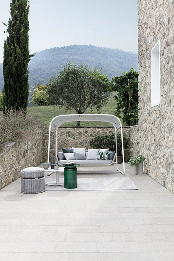 Pouf de jardin rond en tissu technique avec housse amovible Atmosphera Levante CXLV.PF usine ATMOSPHERA de l'Italie. Foto №4