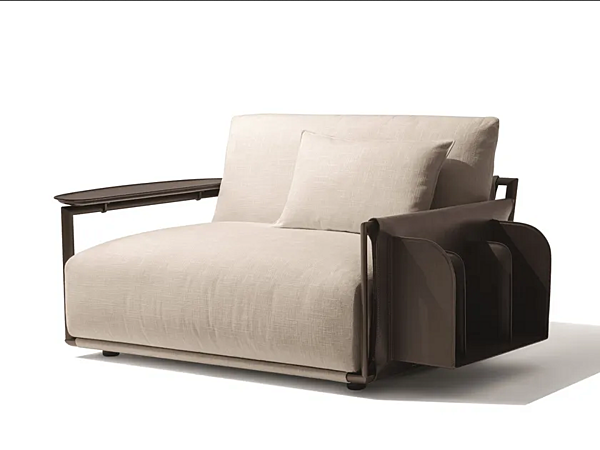 Fauteuil en tissu avec accoudoirs GIORGETTI Adam usine GIORGETTI de l'Italie. Foto №1