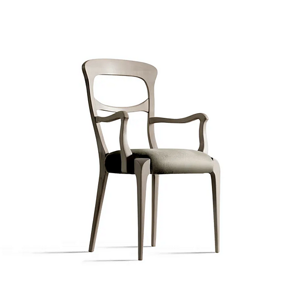 Chaise en bois avec accoudoirs Capotavola L 643 DALE usine DALE de l'Italie. Foto №2