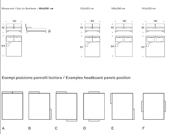 Lit double en tissu avec tête de lit rembourrée Saba Avant Après usine SABA de l'Italie. Foto №7