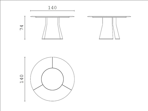 Table ronde en bois et marbre avec plateau tournant Talos R CPRN HOMOOD usine CPRN HOMOOD de l'Italie. Foto №3