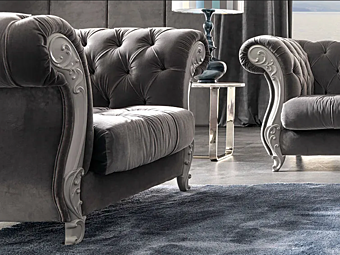Fauteuil capitonné en tissu Gabriel CORTEZARI 732