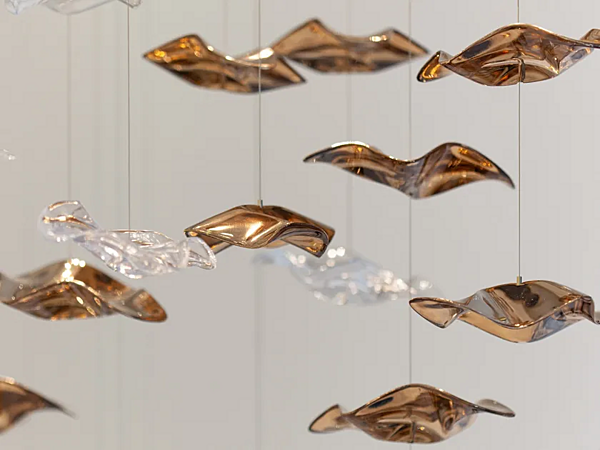 Suspension en verre LED Haberdashery vagues de mer sable usine HABERDASHERY de l'Italie. Foto №4
