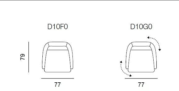 Fauteuil pivotant en tissu avec accoudoirs AERRE ITALIA GEA usine AERRE ITALIA de l'Italie. Foto №7