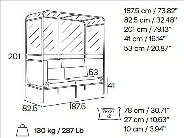 Canapé modulable en tissu avec table basse Passepartout Adrenalina "IMB1076323, IMB1067324, IMB1072979" usine ADRENALINA de l'Italie. Foto №7