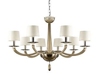 Chandelier en verre de Murano Serenade MULTIFORME LP0370-8-F4V Chandelier en verre de Murano Serenade MULTIFORME LP0370-8-F4V usine MULTIFORME de l'Italie