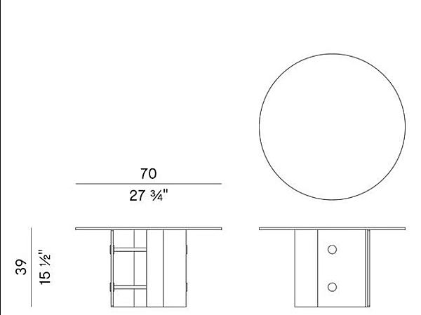 Table basse ronde en verre double L glaze 952 Potocco 952/TVHC-70 usine POTOCCO de l'Italie. Foto №4