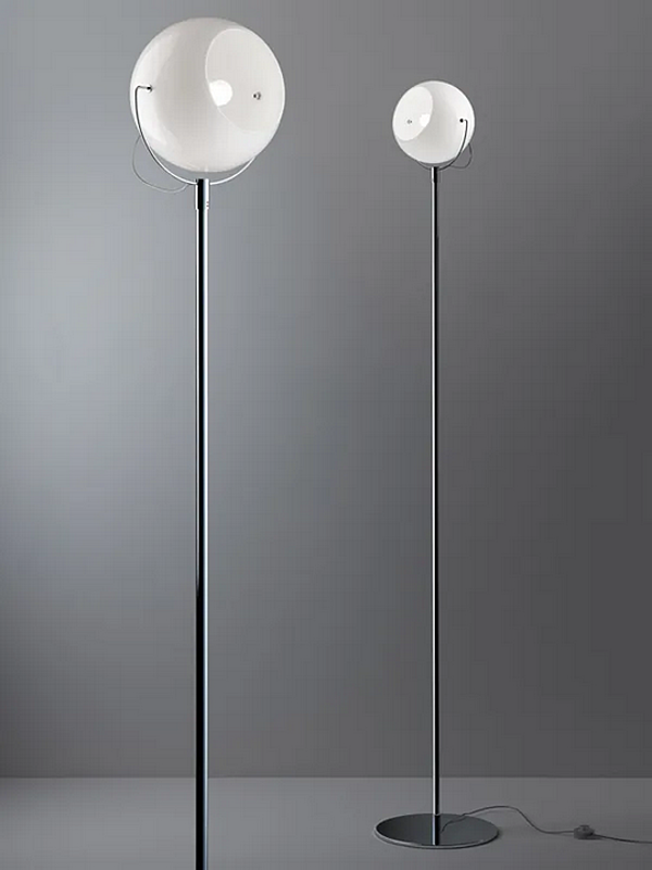 Lampadaire réglable en chrome blanc Fabbian Beluga usine Fabbian de l'Italie. Foto №2
