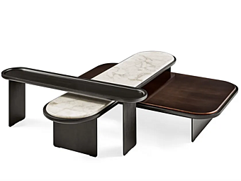Table basse ovale en verre Sensei Gallotti&Radice usine Gallotti & Radice de l'Italie