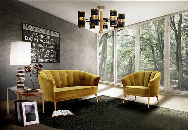 Fauteuil en velours rembourré avec accoudoirs Maya BRABBU usine BRABBU de l'Italie. Foto №2