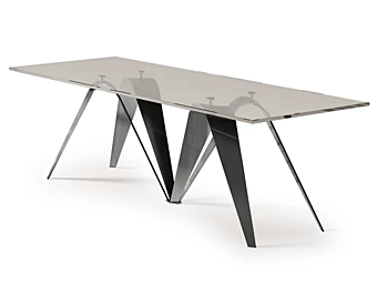 Table rectangulaire en cristal reverse Bizzotto Italia