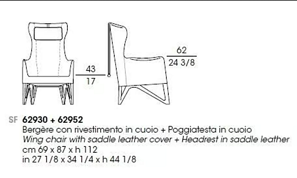 Fauteuil en cuir avec accoudoirs GIORGETTI MOBIUS usine GIORGETTI de l'Italie. Foto №7