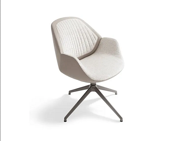 Fauteuil en cuir et tissu avec accoudoirs GIORGETTI Calathea usine GIORGETTI de l'Italie. Foto №4
