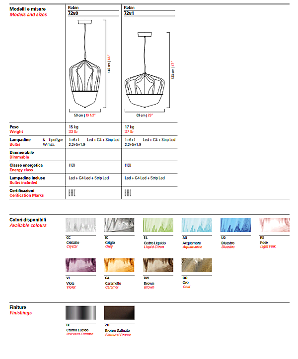 Lustre Barovier&Toso Robin 7280 usine Barovier&Toso de l'Italie. Foto №7