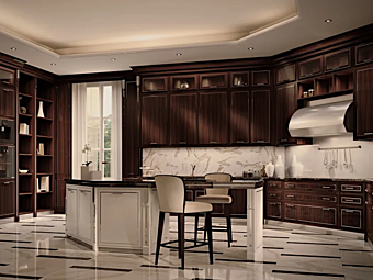 Cuisine en bois de rose sur mesure Essenza exotique Martini Interiors