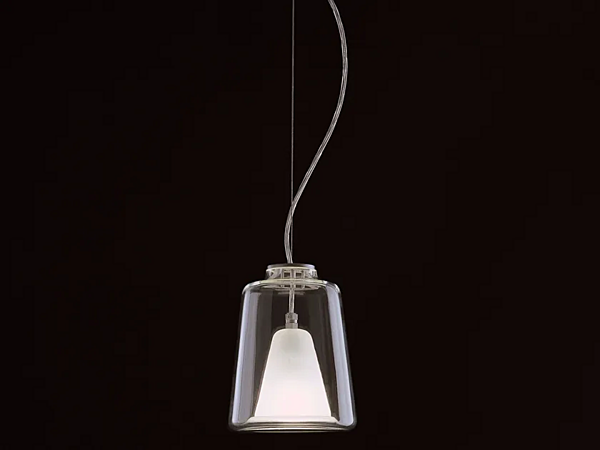 Suspension en verre et aluminium Lanterna 477 Oluce usine Oluce de l'Italie. Foto №1