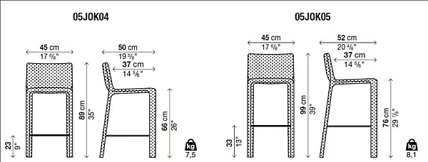 Tabouret rembourré avec dossier en tissu Kristalia Joko usine Kristalia de l'Italie. Foto №6