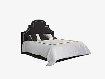 Lit double en tissu avec tête de lit rembourrée Softhouse Carlo