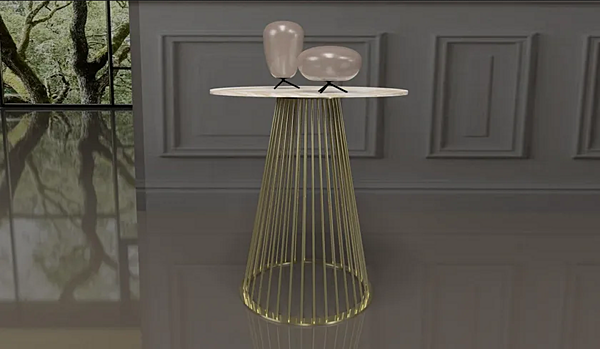 Table basse ronde avec base en métal Intrigo F.lli Orsenigo usine ORSENIGO de l'Italie. Foto №2