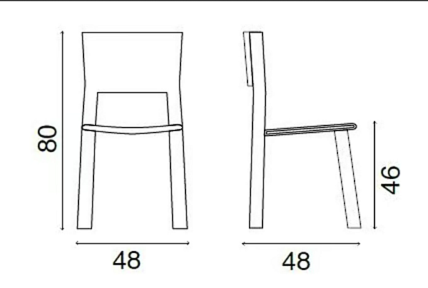 Chaise en cuir tanné avec dossier ouvert FASEM S91 usine FASEM de l'Italie. Foto №12