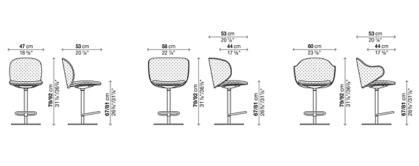 Tabouret réglable en hauteur avec dossier Kristalia DUA 05DUA80, 05DUA81, 05DUA82 usine Kristalia de l'Italie. Foto №2