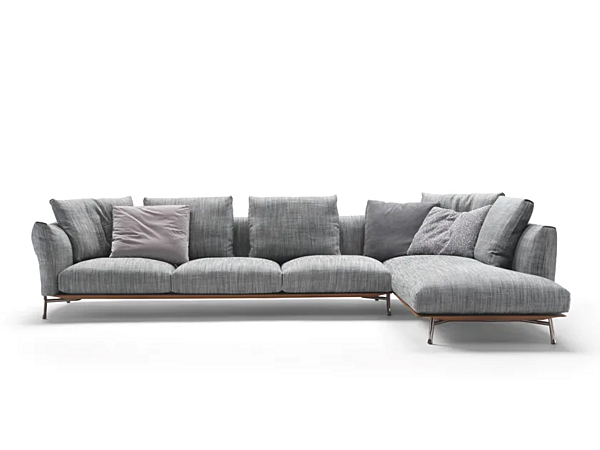 Canapé d'angle en tissu avec repose-pieds Ambroeus FLEXFORM usine FLEXFORM de l'Italie. Foto №2