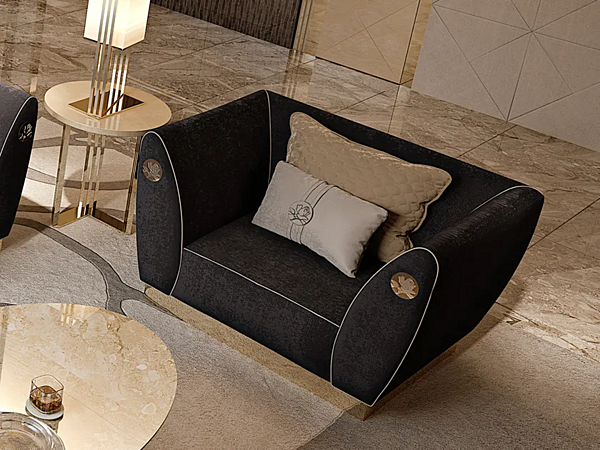 Fauteuil en tissu avec accoudoirs Symphony Bizzotto Italia usine Bizzotto Italia de l'Italie. Foto №5