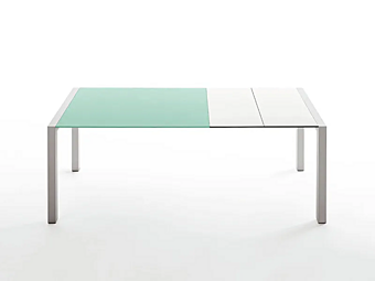 Table extensible en verre et aluminium Sushi intérieur Kristalia