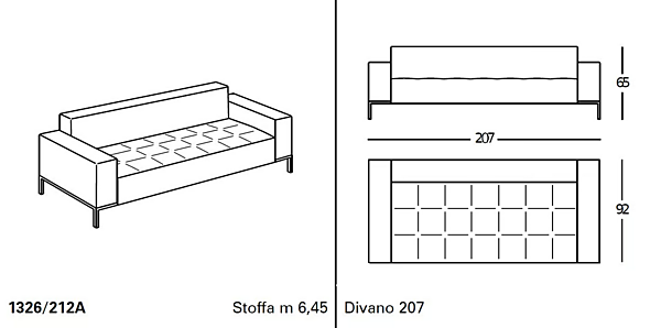 Canapé en tissu Alfa ZANOTTA usine ZANOTTA de l'Italie. Foto №9