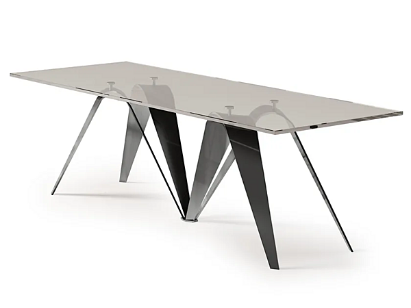 Table rectangulaire en cristal reverse Bizzotto Italia usine Bizzotto Italia de l'Italie. Foto №1