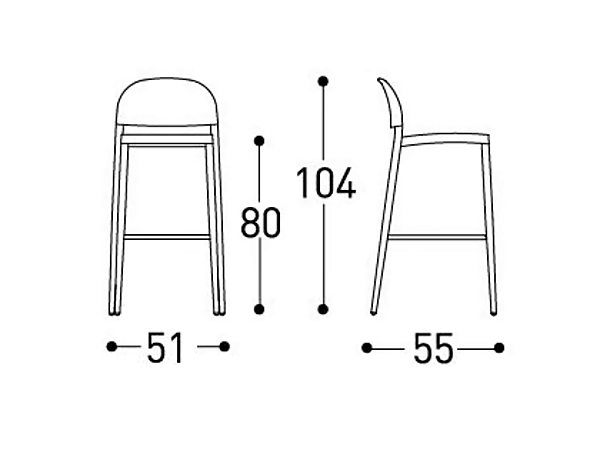 Tabouret de jardin en aluminium revêtu de poudre VARASCHIN Clever 229S5, 229S0 usine VARASCHIN de l'Italie. Foto №11