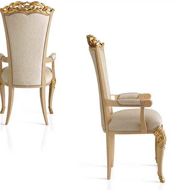 Chaise en tissu rembourrée avec accoudoirs A.R. Arredamenti Harmony 309 usine A.R.ARREDAMENTI SRL de l'Italie. Foto №4