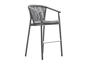 Tabouret en aluminium peint en poudre avec repose-pieds VARASCHIN Smart 247SG, 247SGS