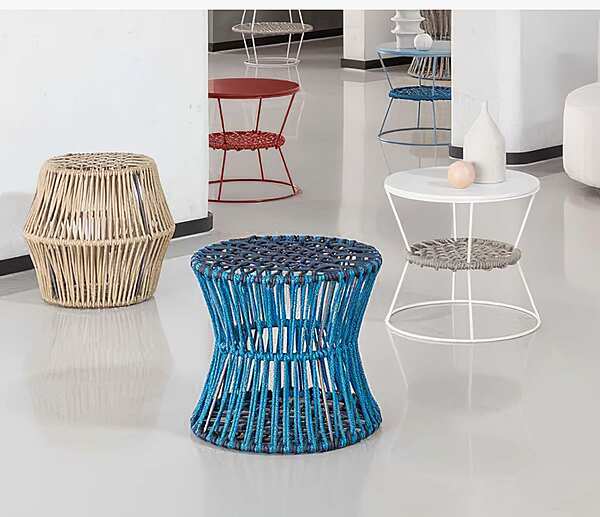 Pouf de jardin rond Ziggy en tissu Saba usine SABA de l'Italie. Foto №4