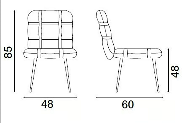 Chaise en cuir rembourrée FASEM collection Avion usine FASEM de l'Italie. Foto №7