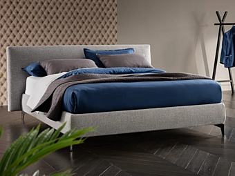 Lit double en tissu avec tête de lit rembourrée Altrenotti Miage Lit double en tissu avec tête de lit rembourrée Altrenotti Miage usine Altrenotti de l'Italie