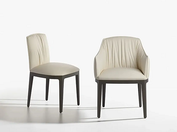 Fauteuil en cuir rembourré avec accoudoirs Potocco Blossom 840 P 840/P usine POTOCCO de l'Italie. Foto №2