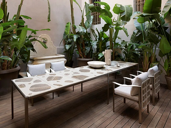 Fauteuil de jardin en tissu avec accoudoirs Aldia GIORGETTI 91070, 91071 usine GIORGETTI de l'Italie. Foto №6