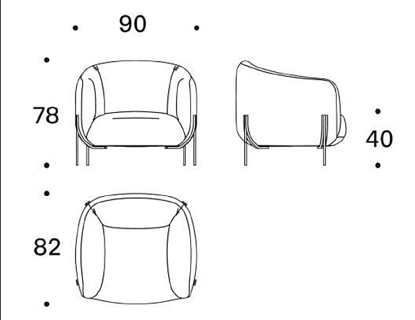 Fauteuil en tissu avec housse amovible et accoudoirs GEO Saba usine SABA de l'Italie. Foto №12