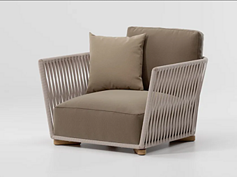 Fauteuil de jardin avec accoudoirs en aluminium KETTAL Grand Bitta KS7003000 usine KETTAL de l'Italie