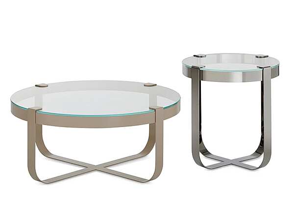 Table basse ronde en verre et fer Saba Ring usine SABA de l'Italie. Foto №2