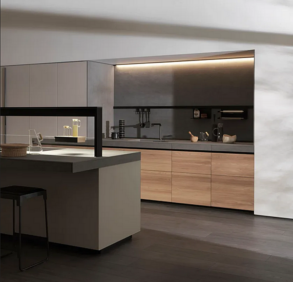 Cuisine en bois d'orme avec tiroir en céramique technique VALCUCINE Genius Loci Tactile usine VALCUCINE de l'Italie. Foto №3