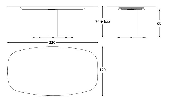 Table de jardin ovale en acier grand modèle VARASCHIN 136T1 usine VARASCHIN de l'Italie. Foto №6