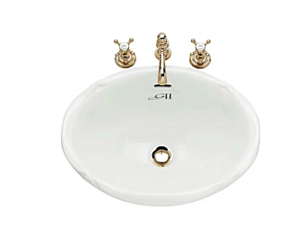 Lavabo en céramique ovale encastré Victorian Gentry Home