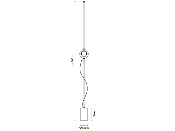 Suspension en tissu LED pivotante Bungee F64 Fabbian F64 C11 S02 02, F64 C12 S02 02 usine Fabbian de l'Italie. Foto №4