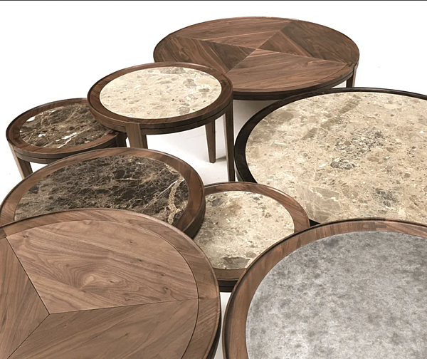 Table basse ronde en noyer Leonardo ARTE BROTTO L1040N L1040N usine Arte Brotto de l'Italie. Foto №2
