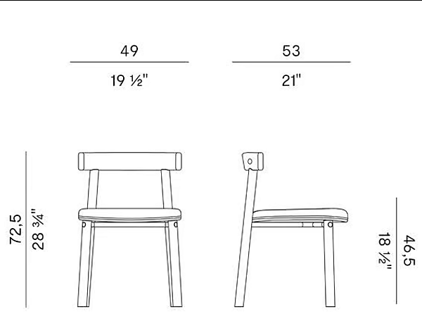 Chaise en frêne avec coussin intégré Potocco Helvetica 868 W 868/W usine POTOCCO de l'Italie. Foto №5