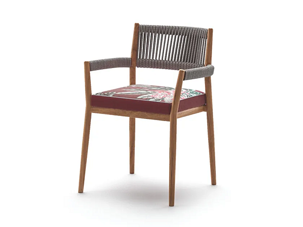 Chaise de jardin en teck avec accoudoirs CASSINA Dine Out usine CASSINA de l'Italie. Foto №1