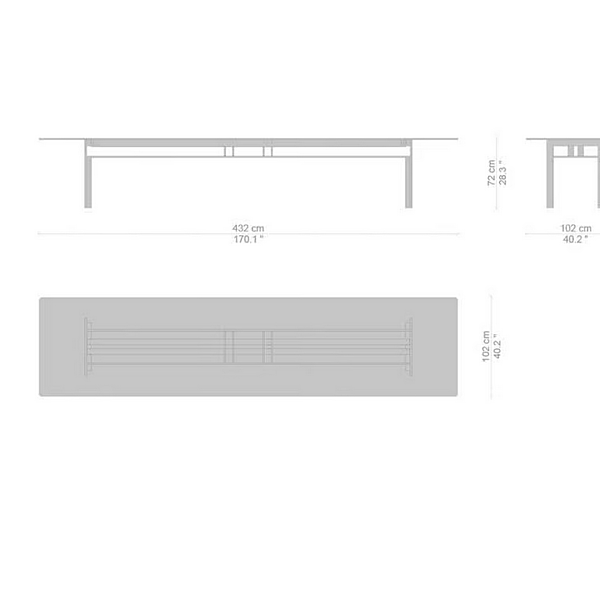 Table rectangulaire en bois Doge CASSINA usine CASSINA de l'Italie. Foto №12